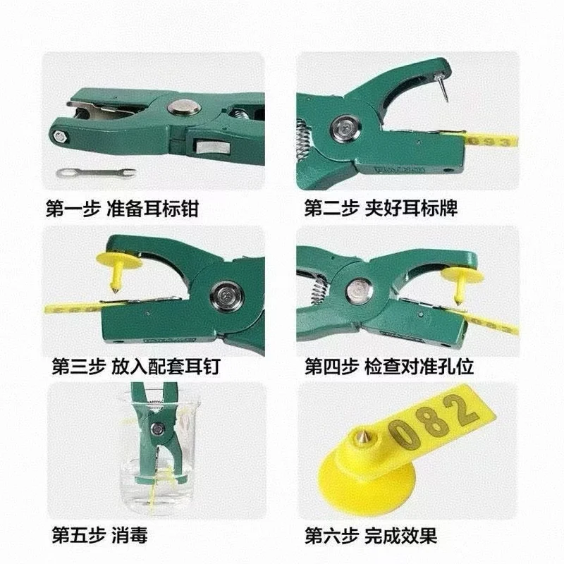 1Pcs Ear Tag Clamp & Cutter Pliers Tag Applicators Farm Animal Metal Ear Thorn Tongs Swine Cow Sheep Rabbit Identification Tool 6