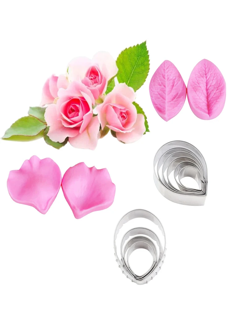 Stampo Silicone Petali Rosa Venati - Per Torte, Cioccolato E Decorazioni