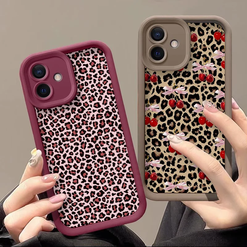 Stylish Retro Black Zebra & Leopard Print Shockproof Silicone Phone Case