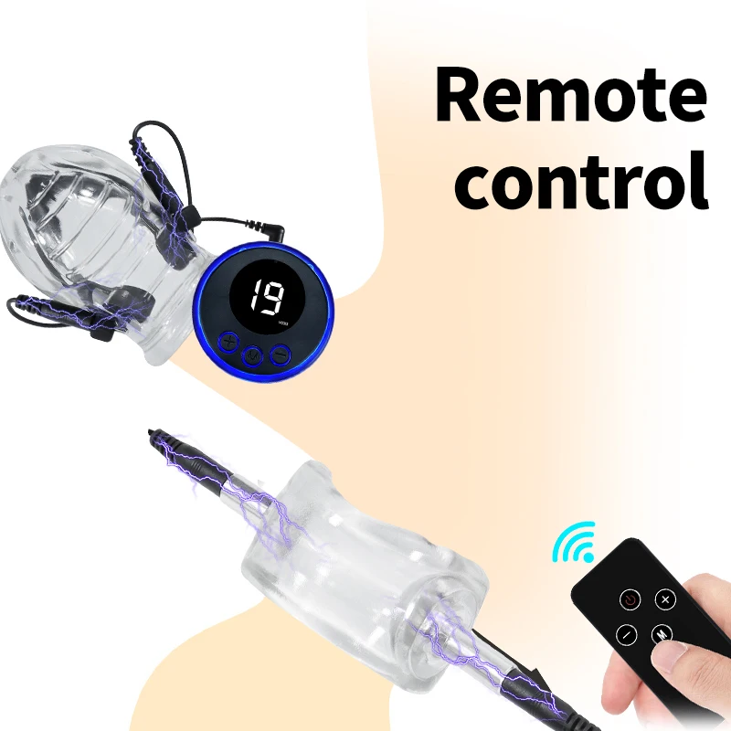 Eletro Shock Glans Trainer Massage Cup Penis Enlargement/Extender Sex Toy/Gay Masturbate/Exercises/Sleeve For Men Ball Stretcher