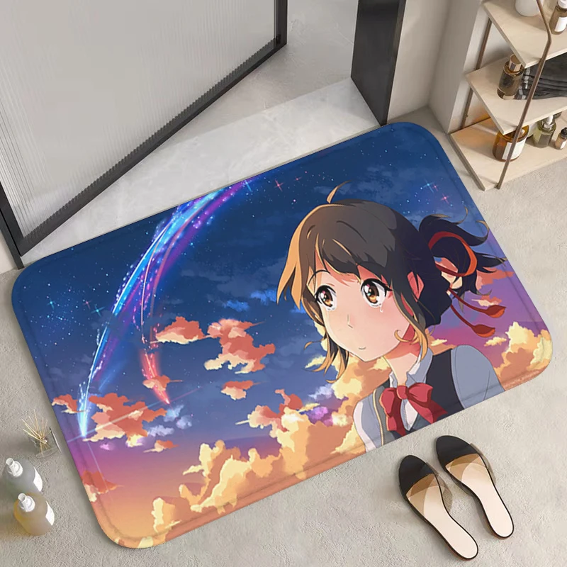 

Cute Prayer Rug for Bedroom Mats Anime Your Name Welcome Mat Doormat Entrance Door Living Room Floor Carpet Home Carpets Custom
