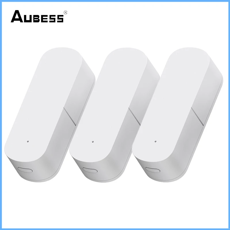 traffic light Aubess Zigbee Smart Vibration Sensor Detection Window Door Sensor Tuya Smart Life APP Notification Real-Time Motion Shock Alarm sound alarm device Alarms & Sensors