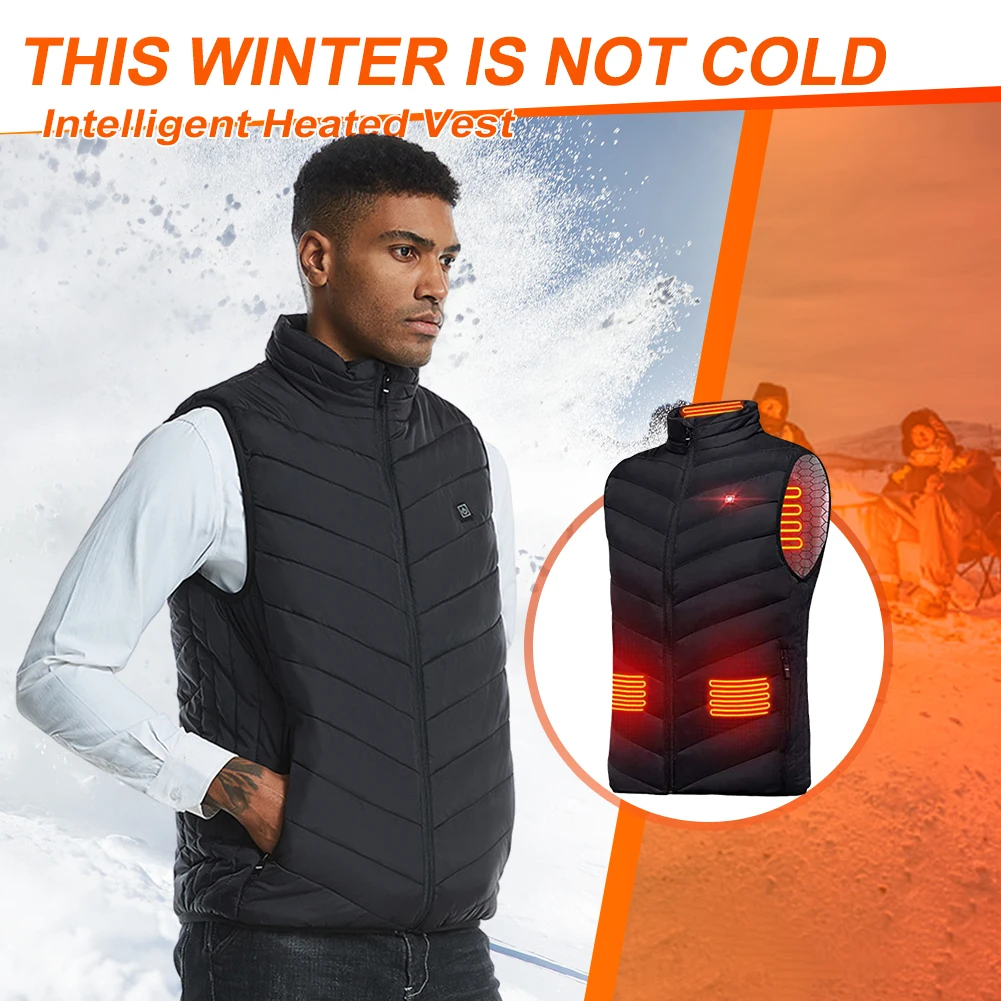 Unisex Electric Heated Vest USB Charging Intelligent Heated Jacket Adjustable Temperature Comfy Vest Suitable for Cold Weather