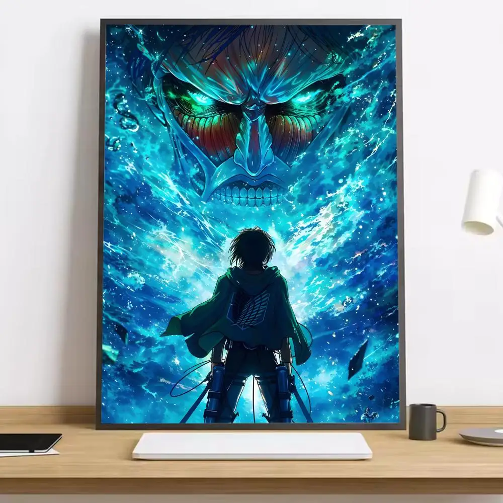 Attack On Titan Eren Jaeger Canvas Art Poster: Crease-Free, Waterproof, Durable Wall Decor