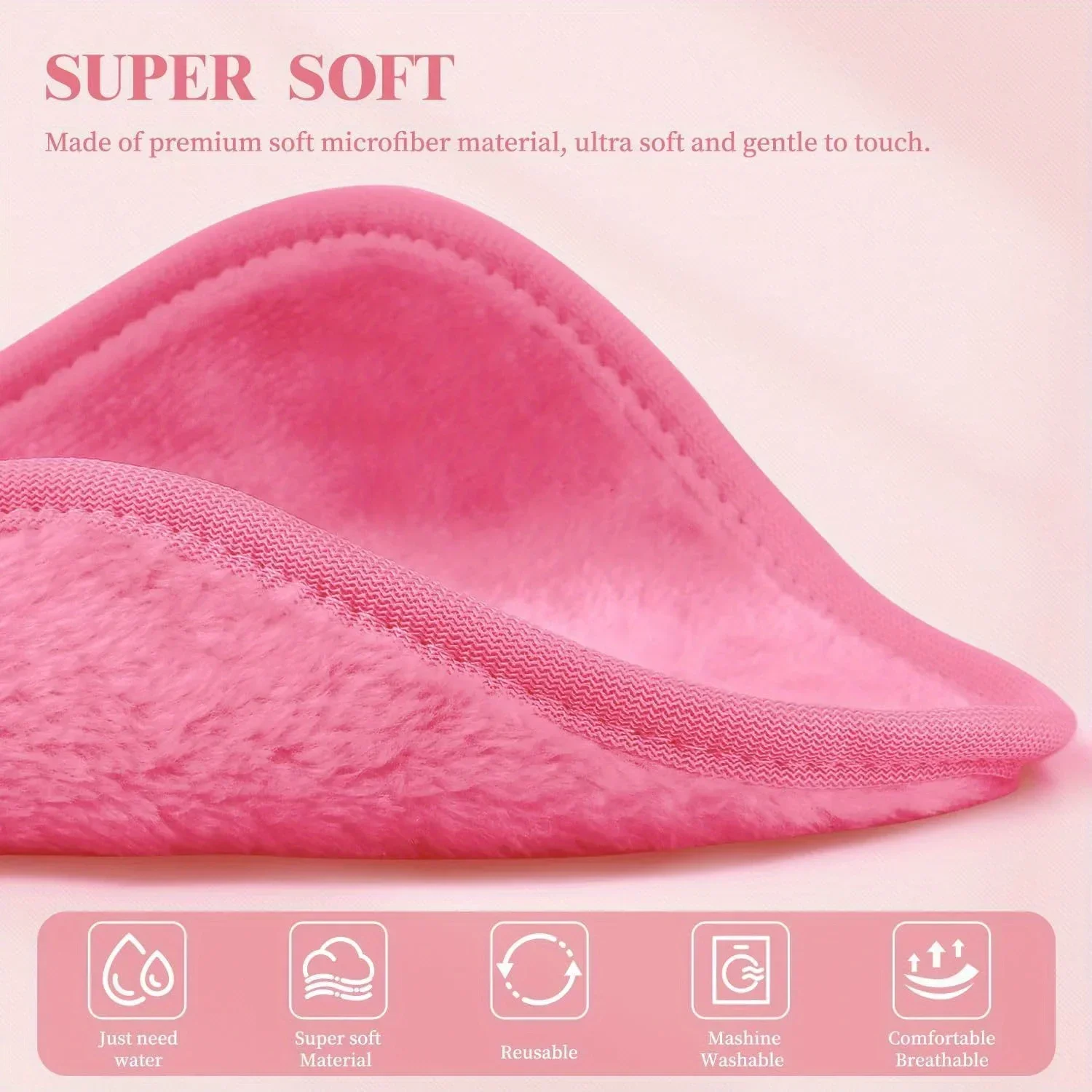 Description Picture 3 of item12pcs Makeup Remover Pads Reusable Pads Makeup Eraser Microfiber Facial Towel Face Cleaner Cleaning Wipes Skincare Tools