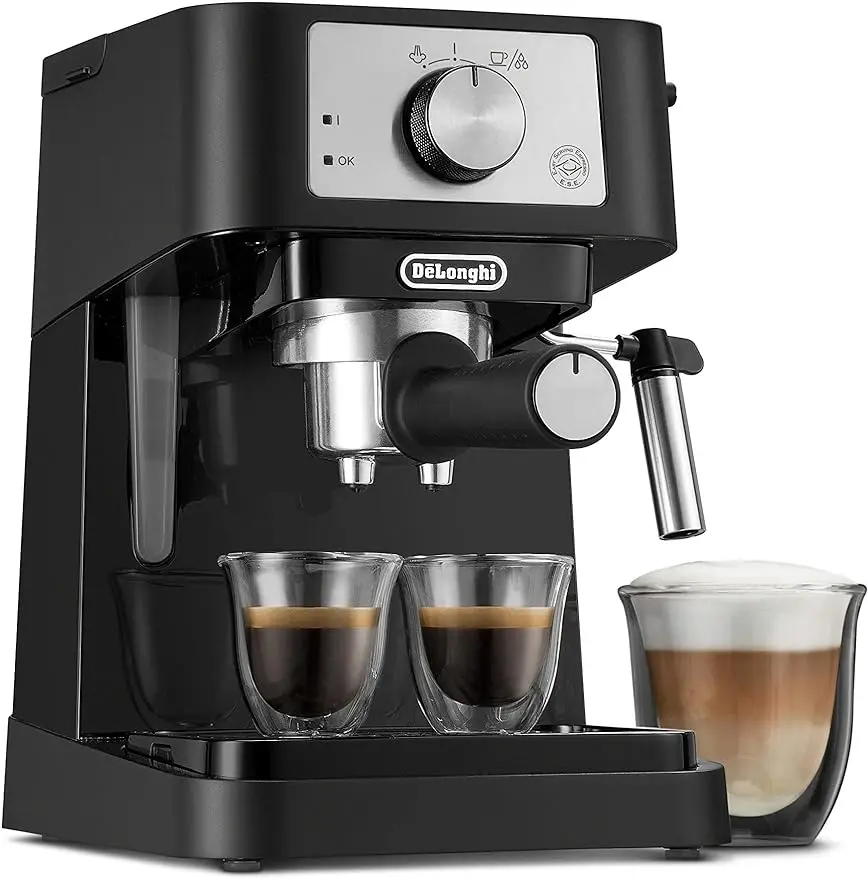 

De'Longhi Stilosa Manual Espresso Machine, Latte & Cappuccino Maker, 15 Bar Pump Pressure + Milk Frother Steam Wand