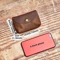 NUPUGOO – porte-monnaie rétro en cuir véritable pour hommes, Double portefeuille, petit sac pour cartes, porte-monnaie universel pour hommes et femmes 3