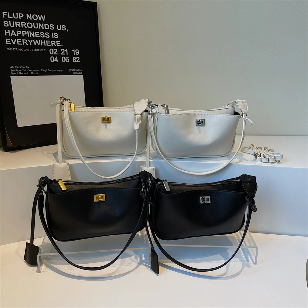 Luxury Women's Shoulder Bag With Dual Straps And Locker Closure_voghion.com