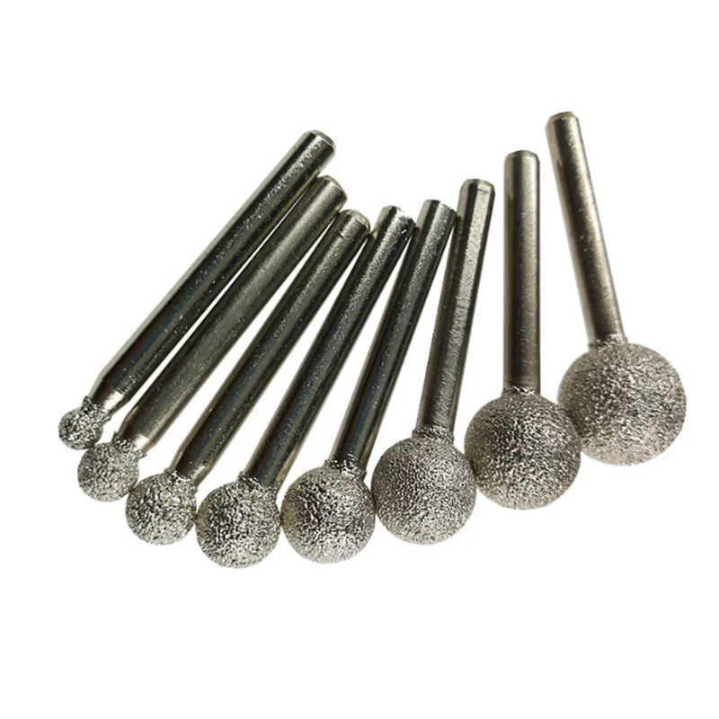 Diamond Ball Grinding Head 1 pcs 6mm Shank Diameter Electroplated Blade Coarse Sand Grinding Rod 36 Mesh Metal Stone diamond grinding head