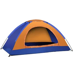 Ultralight Portable Camping Tent with Anti-UV Coating for Outdoor Adventures (1-2 Person) (Orange 2 person)