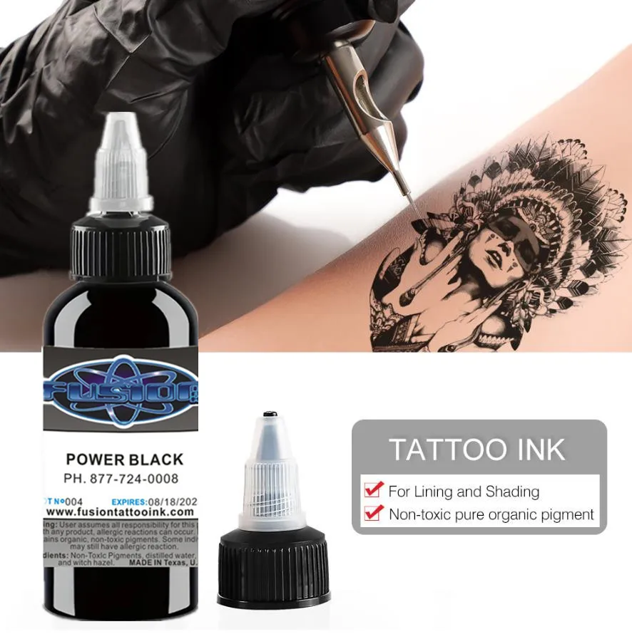 1 Pc Fusion Tattoo Ink Pigment Set Body Art 30/ 60/120/250 ml Black Professional Beauty Permanent Makeup Paint Accessories