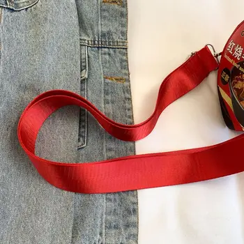 Borsa a tracolla per noodle istantanei, Borsa a tracolla a tinta unita, Borsa a secchiello riutilizzabile, Borsa a tracolla con cerniera di grande capacità