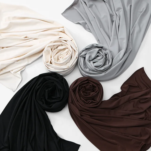 Nouveau Hijab en Jersey Liquide pour Femmes Musulmanes, Foulards et Châles de Ramadan, Voiles Islamiques, Mode Musulmane, Châle Islamique ﻿ 180*60cm