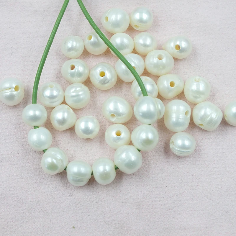 200pcs/lot 9-10mm White Potato Freshwater Pearls 2mm hole Fit All Brand Jewelry necessaries