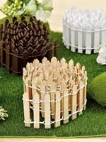 1 mini wooden fence, fairy garden miniature garden flower pot accessories, home room garden decoration 1