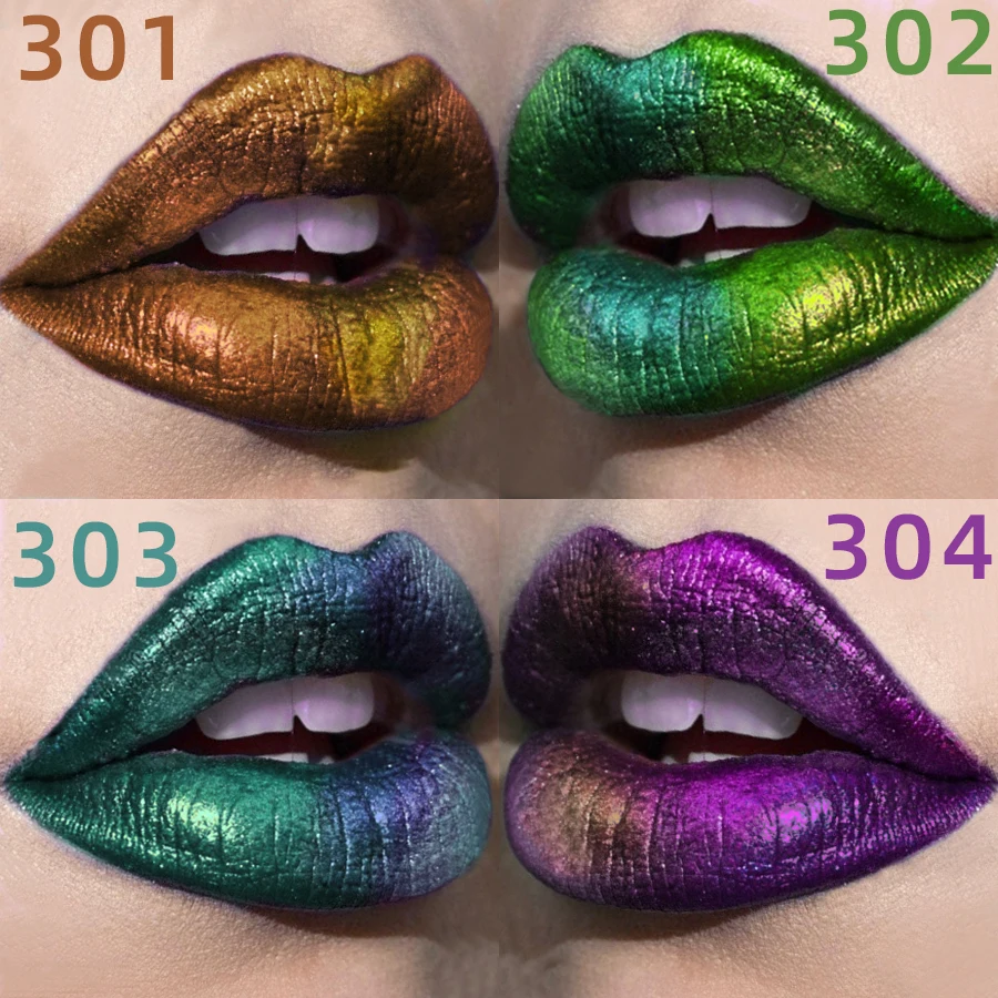 Chrome Shifting Pigments Chameleon Liquid Lipstick or Eyeshadow Shiny Long Lasting Multichrome High Quality Lip Gloss Lip Makeup 3