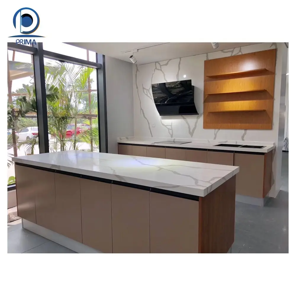 Kitchen Cabinet Manufacturer China Made Foshan Usa Large Flat Pack Smart Frameless Light Oak Modern Kitchen Cabinet