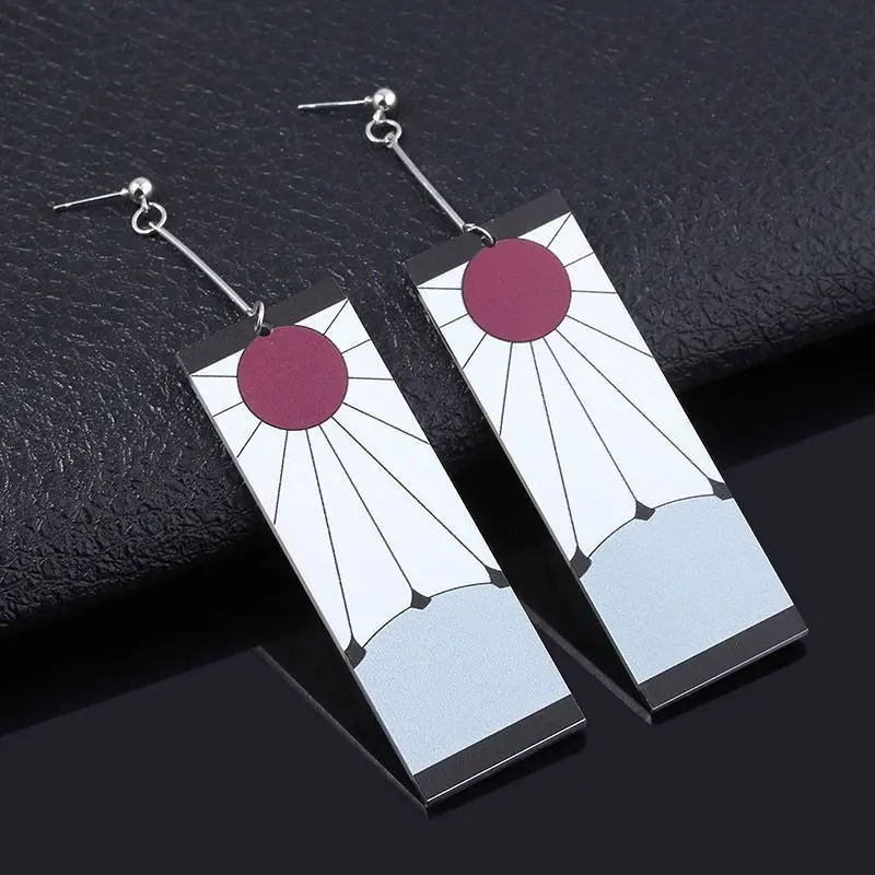 Anime Demon Slayer Charm Earrings Earrings Sun Goddess Tanjiro Personality Wild Earrings Ear Clips Party Accessories 6