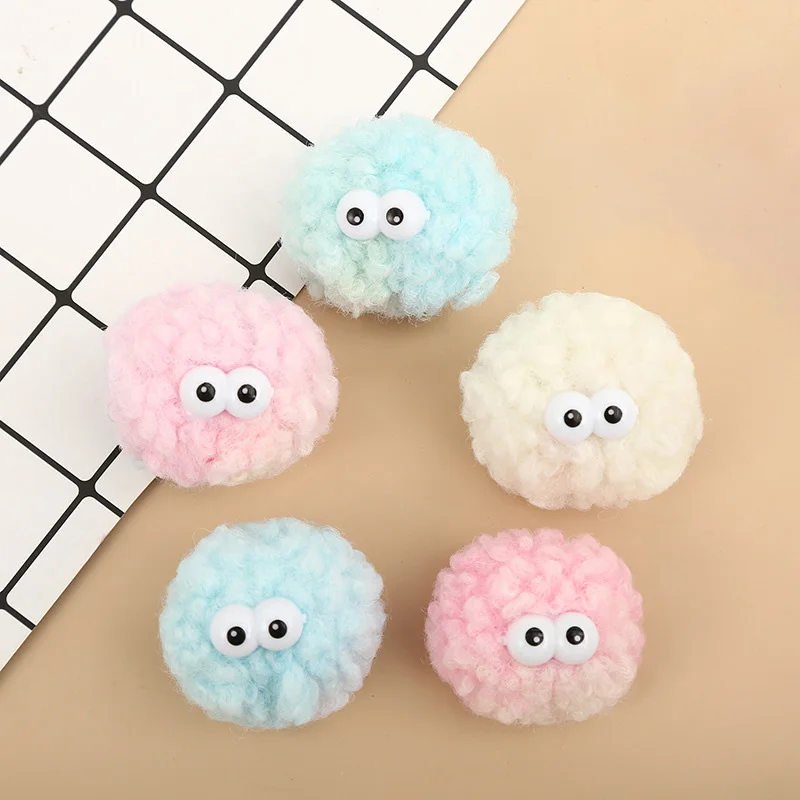 Cute Kawaii Mix Color Elf Doll Pompom Plush Cartoon Candy Color Hairball Bag Hanging Creative Cute DIY Handmade Accessories Gift creative cute plush lamb storage bag bed hanging cartoon comfort towel rattle bed hanging printing pattern embroidery design