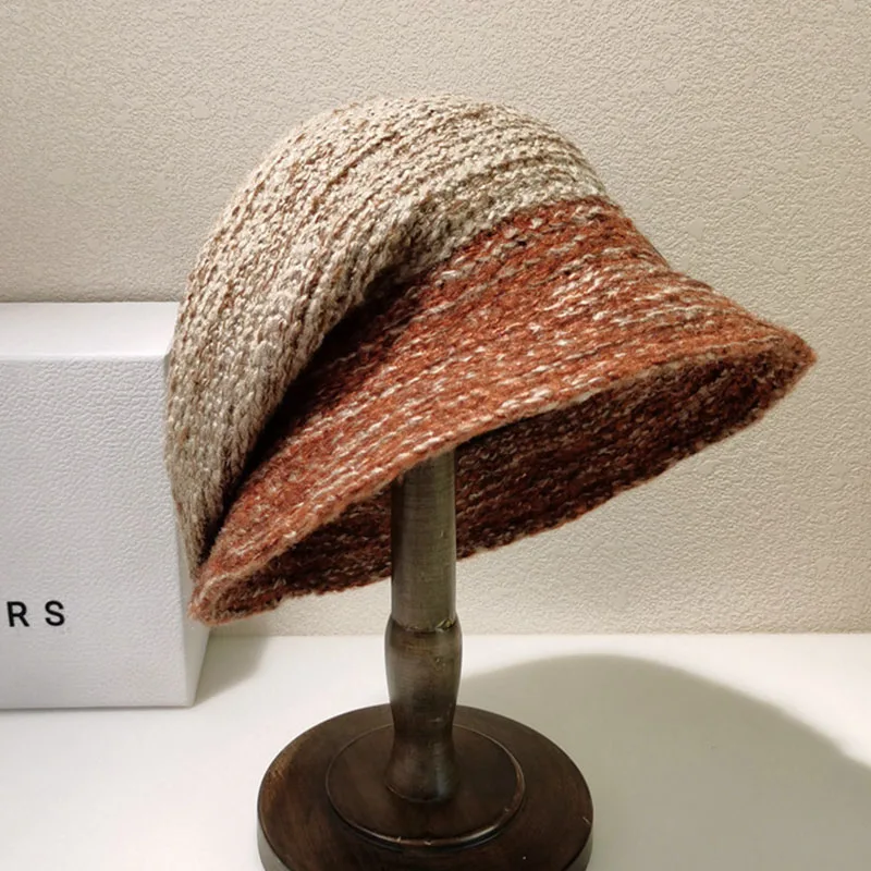 Cappelli invernali da donna Patchwork cappello di lana caldo