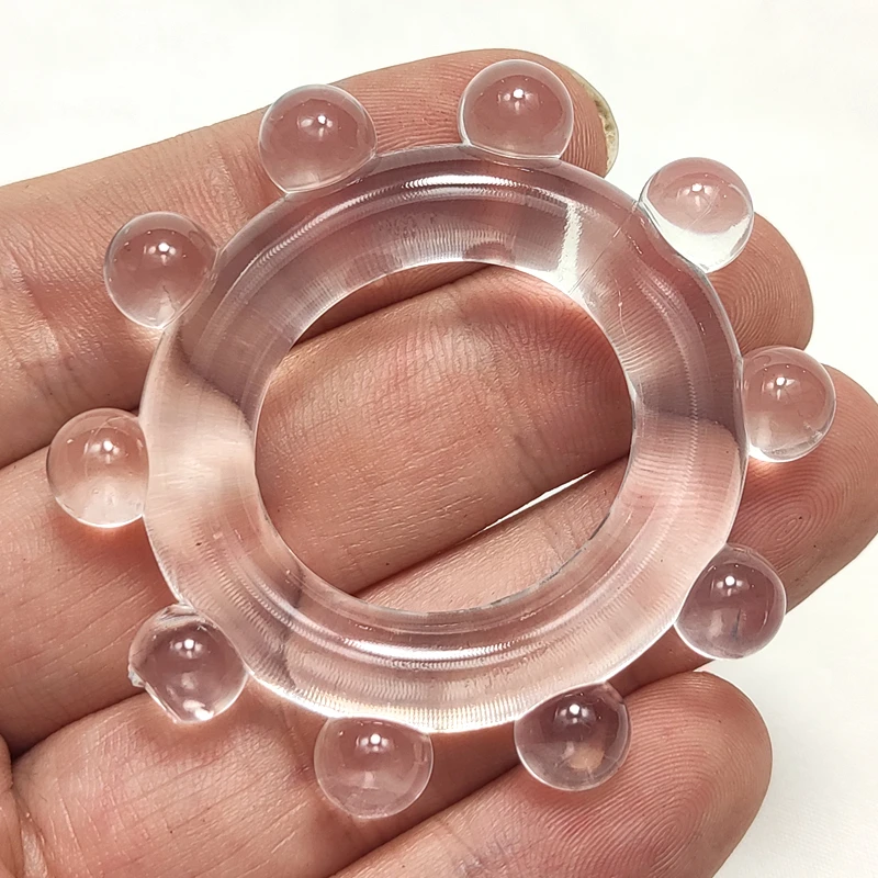 Il più nuovo anello di perline anello maschile ritardo eiaculazione ingrandimento del cazzo mini gabbia di castità non vibratore giocattoli del sesso per M_voghion.com