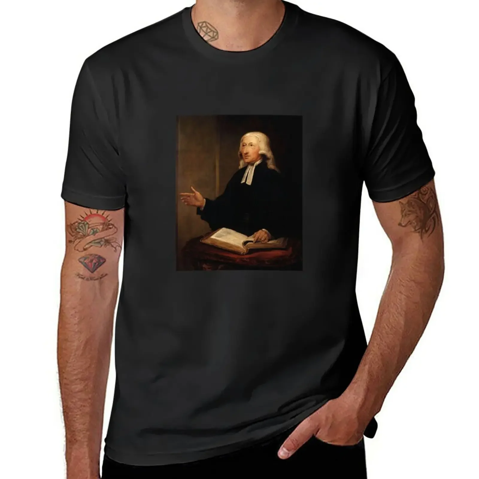 John Noah Portrait - William Hamilton 1788 T-Shirt Vintage Blanks Manica Corta Tee Men