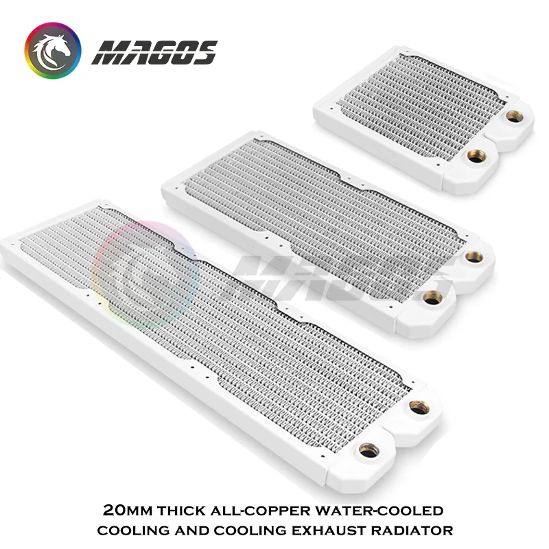 Radiador de Refrigeração de Água Fina de 20 mm Espessura g1 Cobre pc Dissipador Refrigerador para 12cm Ventilador 120 mm 240 mm 360 mm 480 mm Preto Branco - Imagem 2