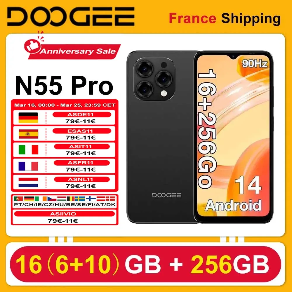 DOOGEE N55 Plus Mobile Phone, 20GB RAM