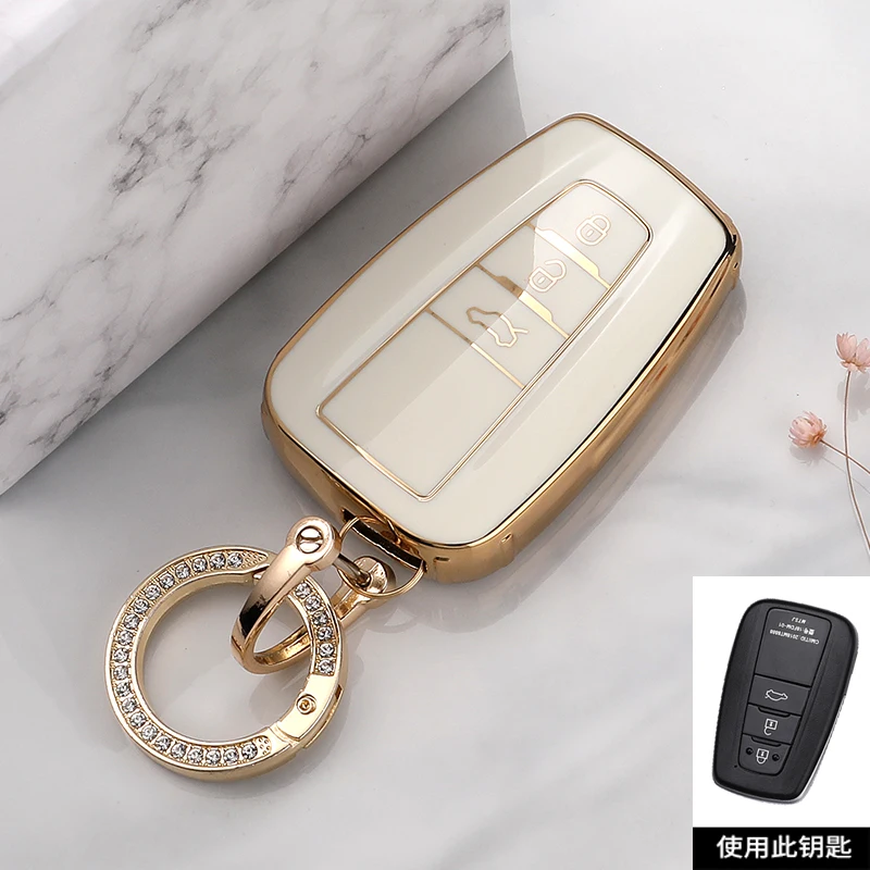 Автомобильный чехол из ТПУ с 3 ягодицами для ключей, чехол-держатель для Toyota Camry Corolla C-HR CHR Prado Prius RAV4 Land Cruiser Avalon, аксессуары