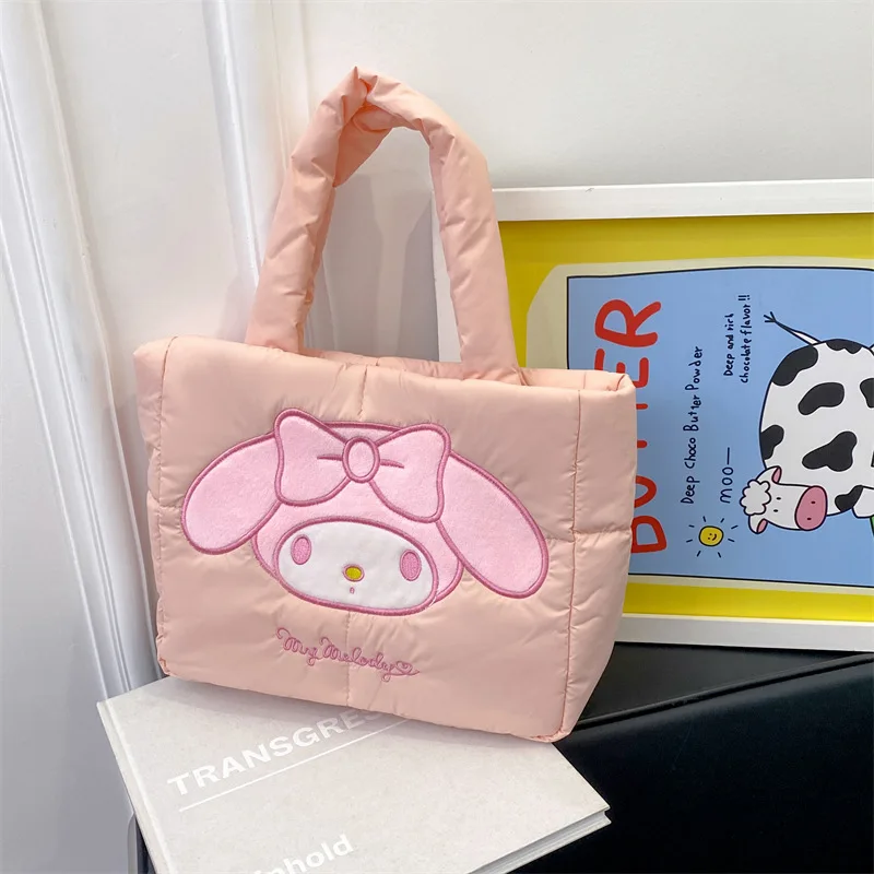 Cartoon Cute Down Cloth Handbag Nylon Women Casual Large Capacity Shoulder Bag Children Tote Bag