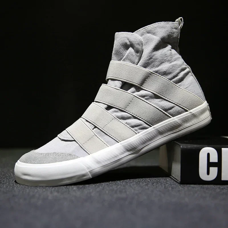 New 2025 High Top Men Shoes Flats Slip On Casual Shoes Male Canvas Shoes Plimsolls Espadrilles Man Trainers Zapatillas Hombre 3