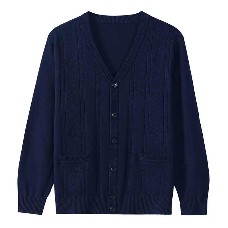 Description Picture 6 of itemKorean Fashon Sweater Men Newest Autumn Winter Long Sleeve Wool Cardigan V-Neck Knitted Coat Casual Mens Clothing