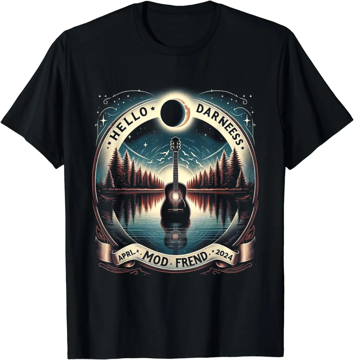 

Hello Darkness My Old Friend Solar Eclipse April 08, 2024 T-Shirt