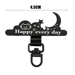Stylish Anti - Lost Phone Lanyard with Metal Tether Tabs - Set of 4 - 4Pcs (Black)