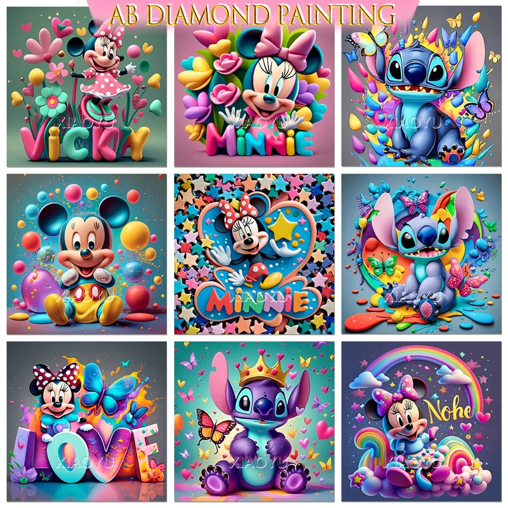 Disney Diamond Painting Kit Stitch Mickey Diy Diamond Mosaic Ricamo Cartoon Picture Crafts Art Hobby Cross Stitch Home Decor
