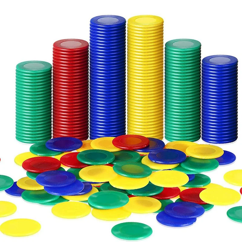 

1600 Pieces Plastic Poker Chips Game Chips 4 Colors Counter Card For Game Playing Counting Bingo Game Chips Card, 4