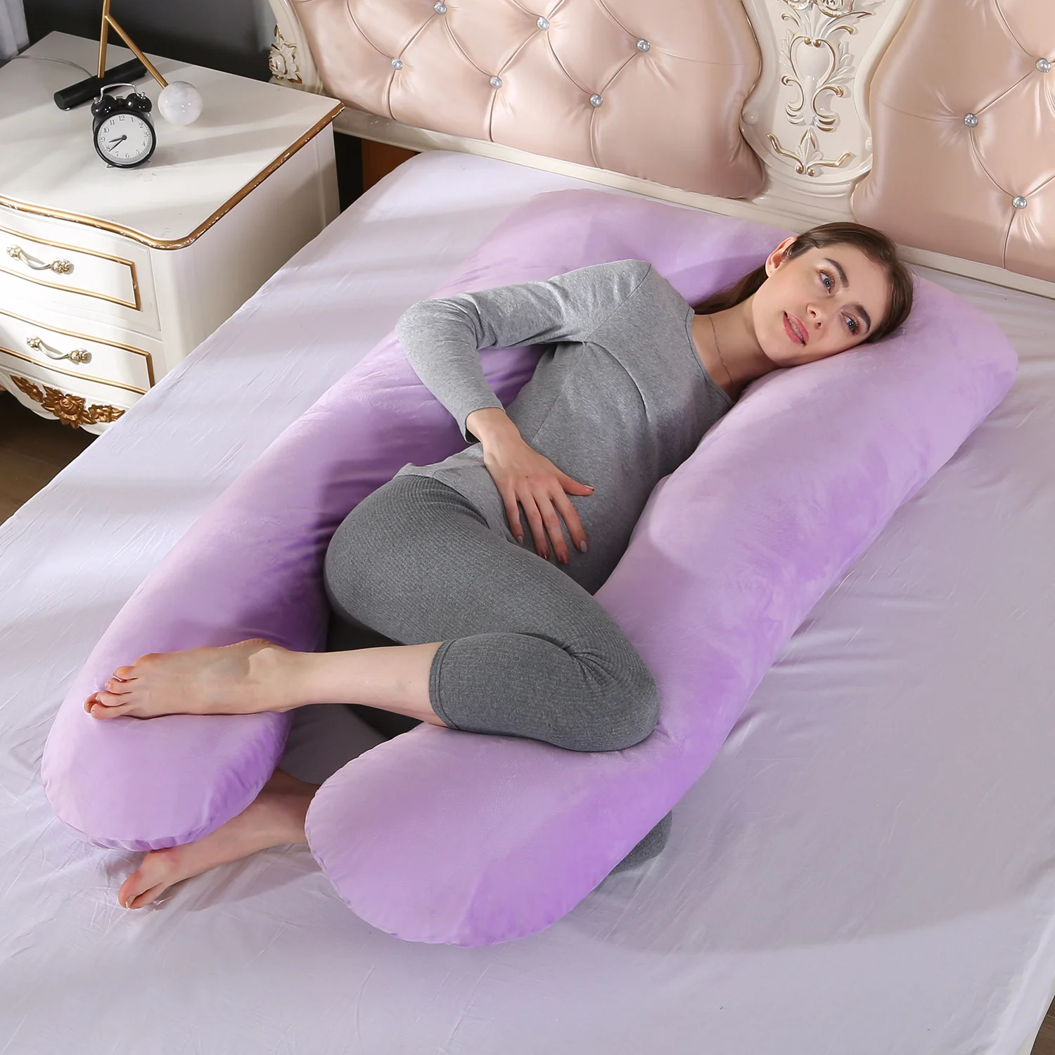 妊婦のための快適な綿のU字型マタニティピロー - AliExpress