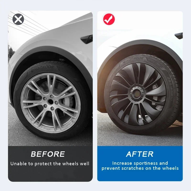 4PCS 19-Inch Hub Cap Replacement for Tesla Model Y (2023–2024) 4