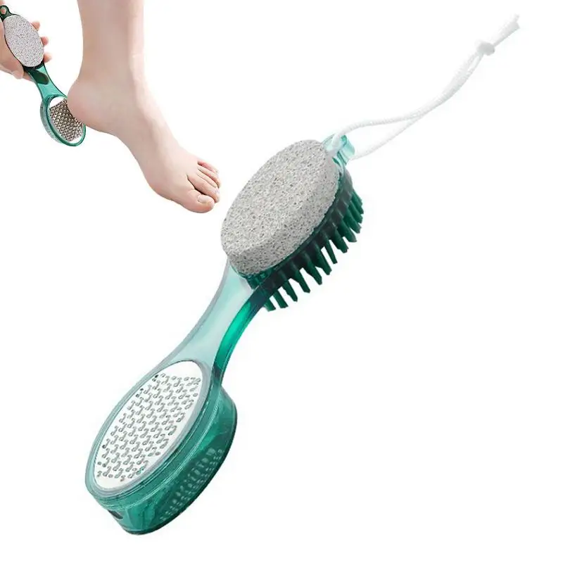 Foot Exfoliator Brush 4 In 1 Foot Stone Scrubber Foot Heel Scraper With