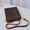 Retro Writers Wood Box Messenger Bags Outdoor Sketch Tool Storage Box with Lid Household Satchel Messenger Wooden Box 6