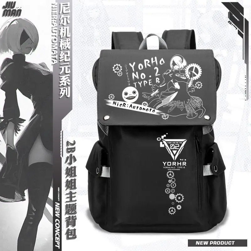 

Anime Game NieR:Automata Harajuku Backpack High Capacity School Bag Adults Student Cosplay Fashion Travel Messenger Bags Gifts