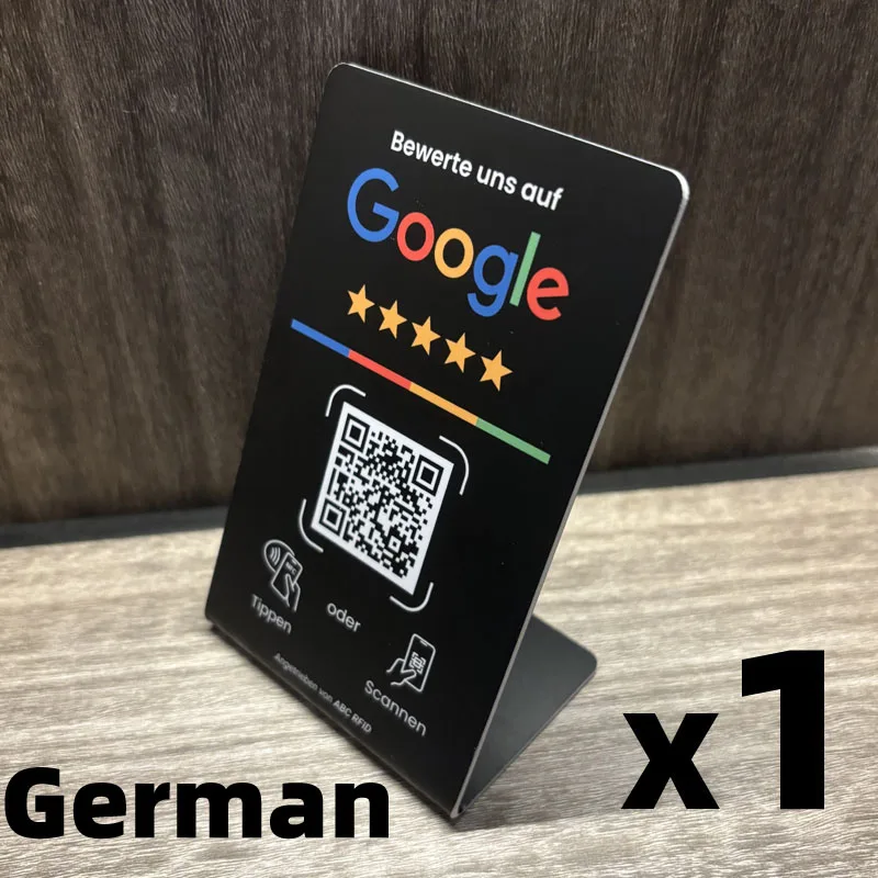 Multilingual Business Stand for Google Review with NFC Tap & Dynamic QR Code