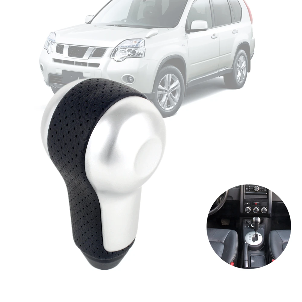 Automatic Gear Shift Knob With Leather Boot For Nissan Rogue Qashqai X