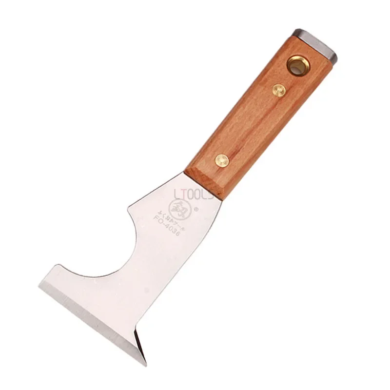Putty Knife with Wood Handle Thickened Stainless Steel Scraper Blade Cleaning Shovel Knife Putty Spatula Mud Construction Tools