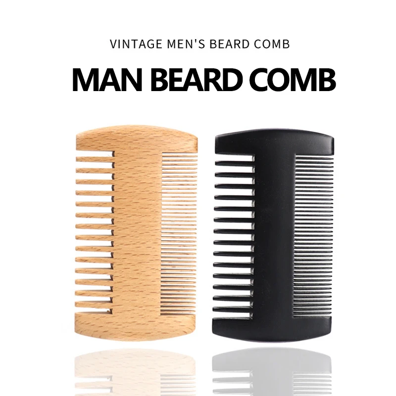 

High Quality 1Pcs Natural Pocket Wood Combs Fine Coarse Teeth Anti Static Wooden Beard Comb With Men'S