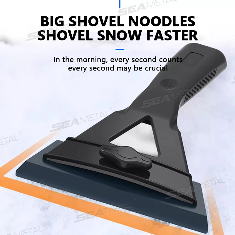 SEAMETAL Car Windshield Ice Scraper Adjustable Winter Snow Remover Scratch-Free Universal Handheld Auto Snow Shovel Ice Breaker
