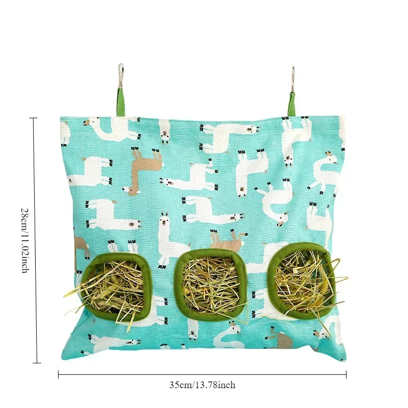 2/3 Holes Hanging Hay Bag for Bunny Guinea Pigs Small Animal Feeder Rabbit Food Dispensers Bag Cage Accessories Pet Feeding pet food feeder,rabbit hay feeder,hay bag,small pet cage accessories