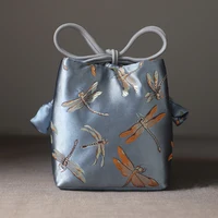 Portable Travel Drawstring Teacup Bag Japanese Style Cotton Cloth Tea Pot Cup Organizer Velvet Fabric Storage Bag 1