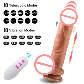Heating Thrusting Realistic Dildo Vibrator Wireless Remote Layer Silicone Super Big Penis Dildos Sex Toys For Women Adults Shop 2