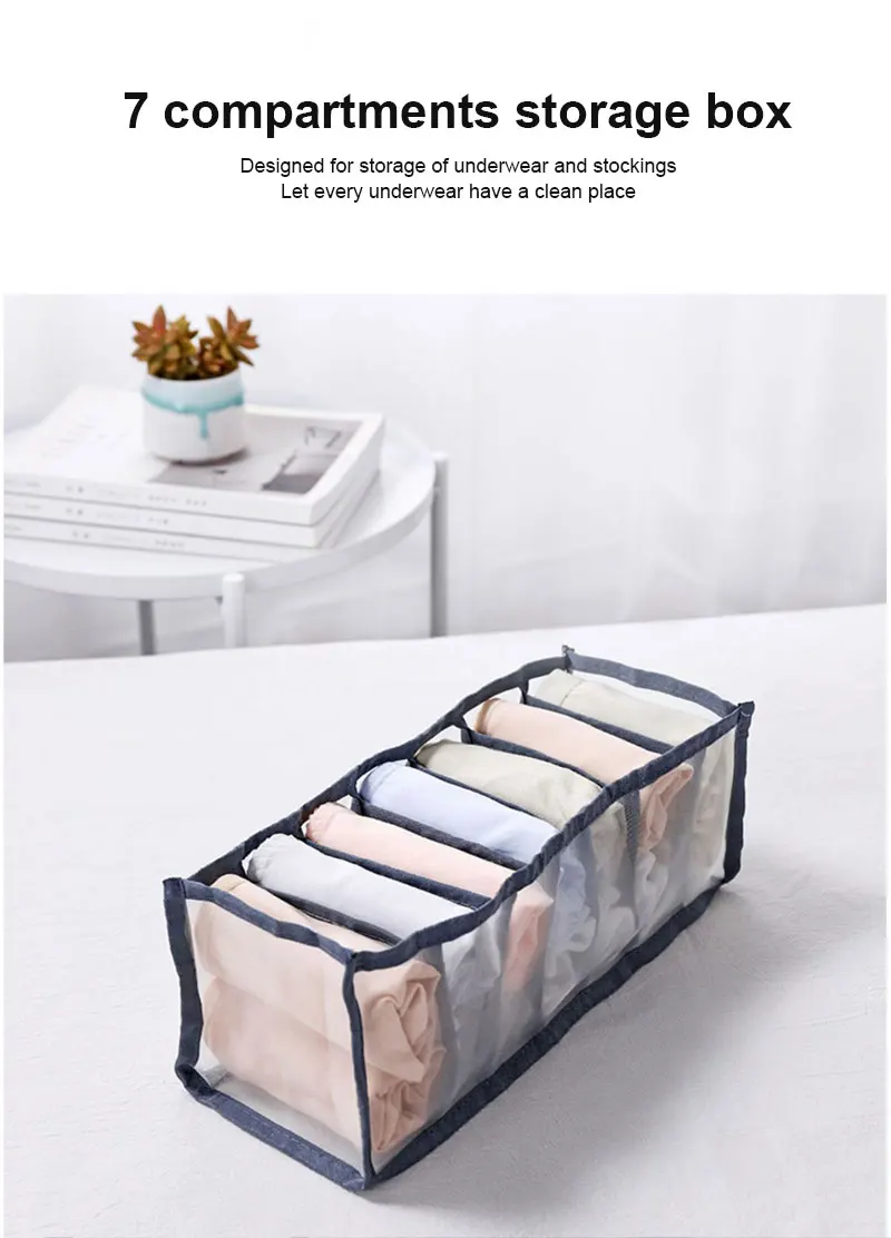 Description Picture 3 of itemUnderwear Storage Box Socks Organizer Drawer Storage Separate Box Wardrobe Clothes Pants Division Multigrid Drawer